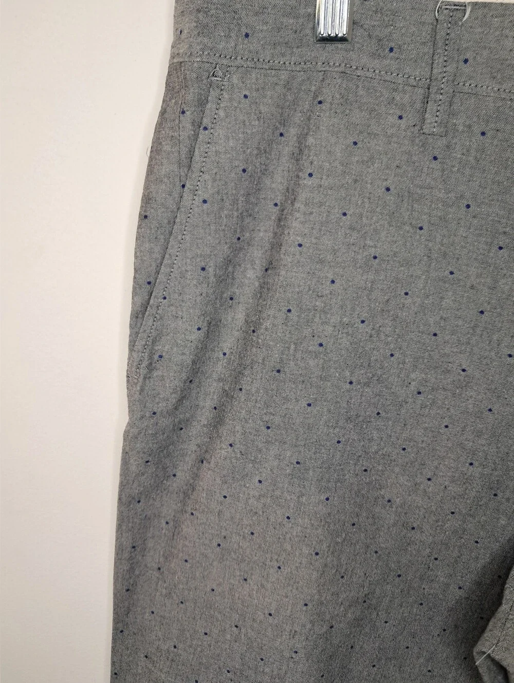 J. Crew Men's Pin Dot Casual Cotton Chino Shorts Gray & Navy Blue Size 34